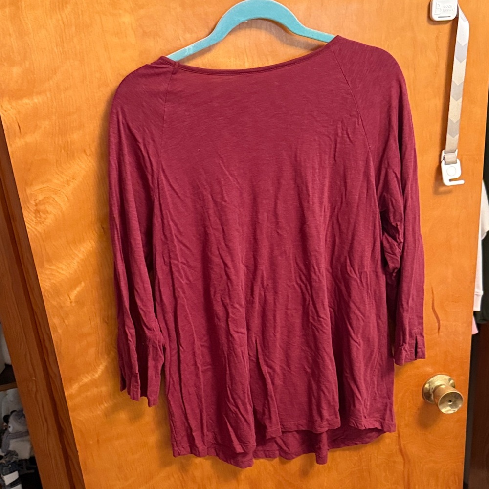 Sonoma Maroon Top with Embroidered Front - Picture 3 of 3